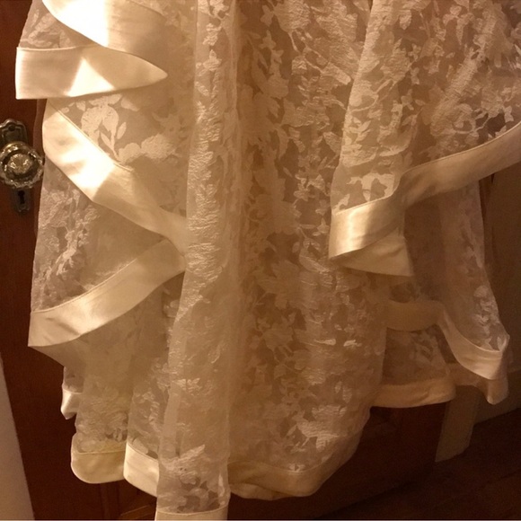 Elegant Beaded Gown with Floral Skirt - Picture 2 of 6